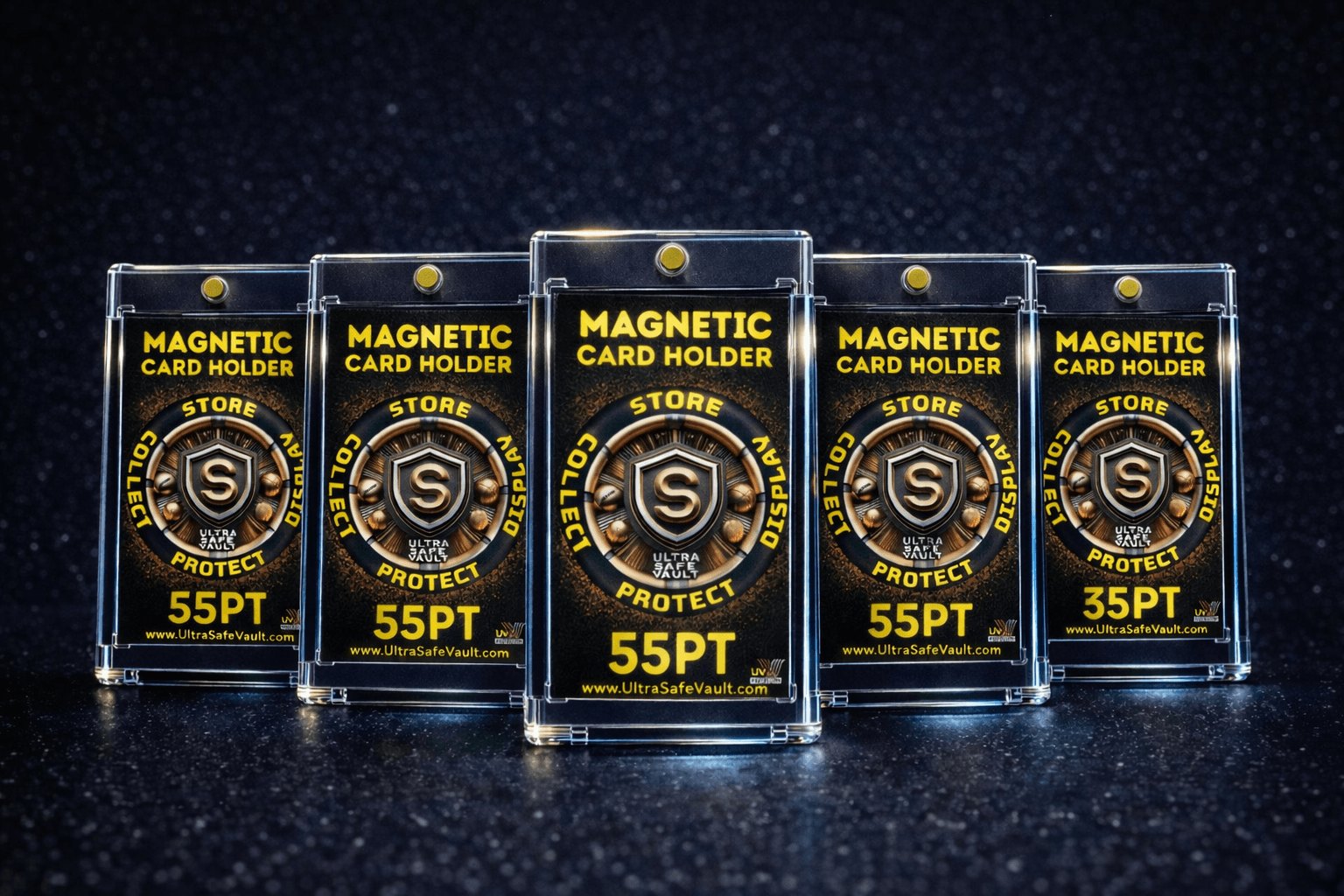 Ultra Safe Vault 55PT Magnetic Card Holder - Premium Cards (One-Touch Style)